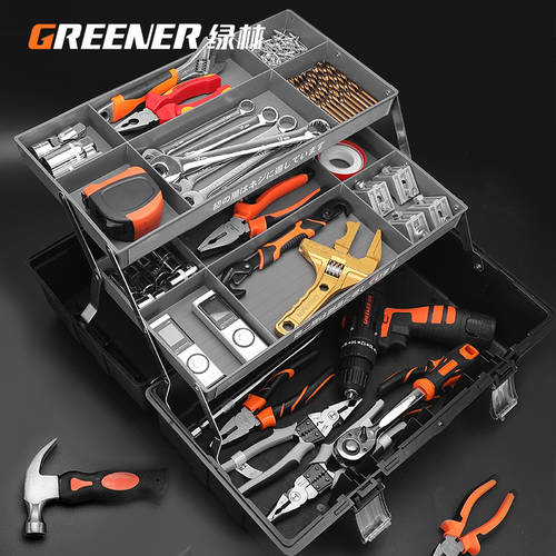 GREENER 툴박스 공구함 다기능 가정용 자동차로 수리력 작업 휴대용 대형 미술 아트 박스 보관 박스 하드웨어