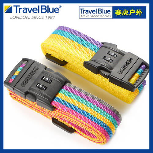 TravelBlue 블루 여행 캐리어 일자 스트랩 양방향 포함 밴딩끈 캐리어 벨트 스트랩 여행용 비밀번호 자물쇠 다이얼 자물쇠