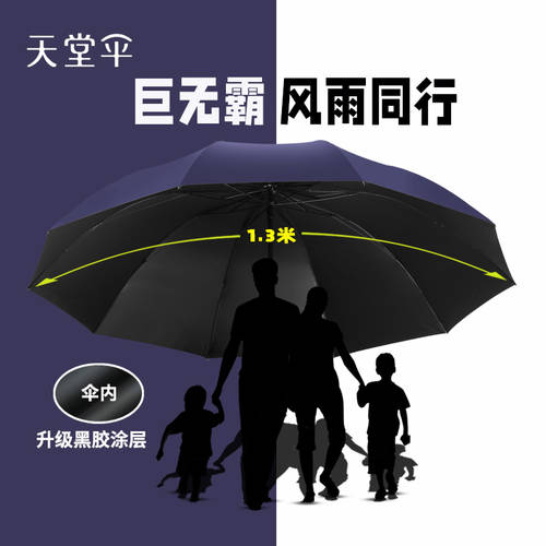 EUMBRELLA 특대형 큰 우산 호 튼튼한 강화 범퍼 두꺼운 스트롱 바람저항 바람에 강한 남여공용 2/3인용 접이식 우산 양산 모두사용가능 가정용