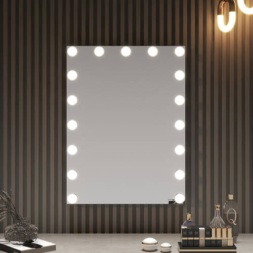 led 스마트 거울 서브 메이크업 거울 걸기 벽 침실 가정용 화장거울 벽걸이 전구 조명 탑재 캐비닛 거울 욕실 벽 손상없는