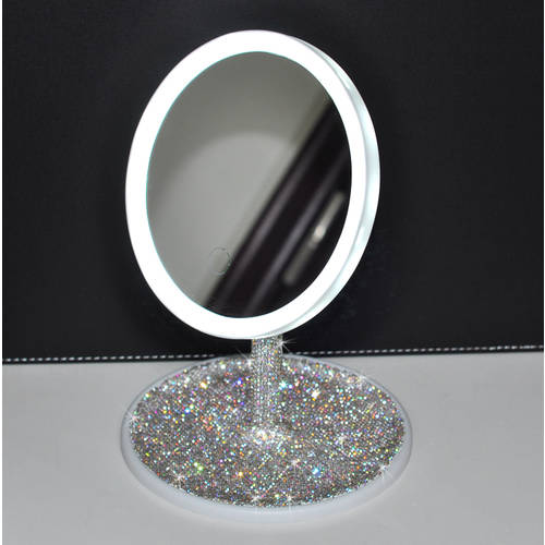 독창적인 아이디어 상품 다이아몬드 LED 화장거울 화장대 탁상용 거울 럭셔리한 개성있는 데스크탑 보조등 포함 led 조명 화장거울