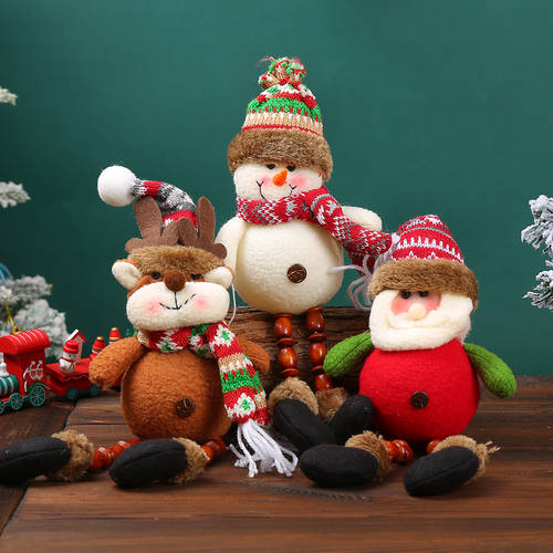 라이트 미니 산타 클로스 장식품 예티 인형 피규어 인형 거는 크리스마스 조각 나무 부속품 기념일 장식품