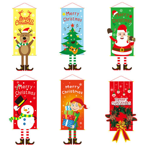 크리스마스 장식품 40*80cm 대형 배너 깃발 걸기 독창적인 아이디어 상품 천장 지붕 장식품 액세서리 장식품 포스터