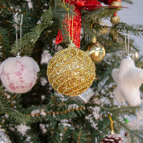 해외직구 수입 크리스마스 장식품 8cm 골드 크리스마스 공 거는 크리스마스 조각 나무 핸드메이드 장식품