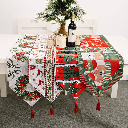 크리스마스 장식품 니트 편직 독창적인 아이디어 상품 테이블 러너 식탁 테이블 매트 테이블 식탁 장식 롱타입 차 식탁보 몇 개 매트 홈 실내 장식 인테리어