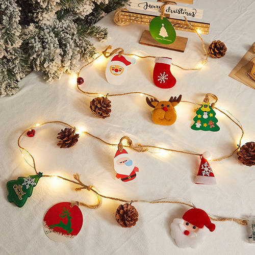 크리스마스 크리스마스 트리 작은 장식 거는 장식품 조각 섹션 일 장식 상점용 분위기 감성 배치 솔방울 LED조명 장식품