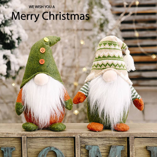 NEW 크리스마스 절 장식 용품 니트 편직 부직포 서 있는 익명의 인형 독창적인 아이디어 상품 그린 산타 클로스 장식품