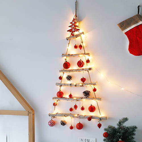 크리스마스 장식 액세서리 나무 프레임 빛의 축제 분위기 감성 배치 장식 무드등 방 룸 벽걸이 크리스마스 트리 액세서리 홀더 걸이