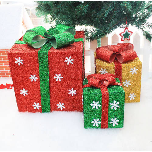 크리스마스 선물 상자 장식 제품 상품 대형/중형/소형 선물상자 쇼핑몰 크리스마스 장식 나무 배치 쇼윈도 진열창 의식 박스 파일 헤드