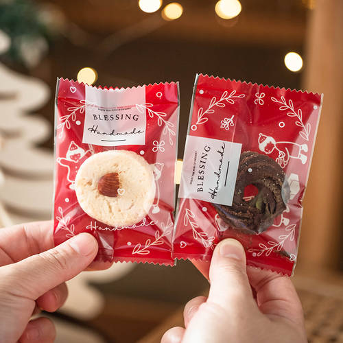 크리스마스 투명 쿠키 QUQI 케이크 건식 포장 눈송이 가방 선명한 기계 봉인 캔디 파우치 우유 데이트 수플레 베이킹 싱글 소형