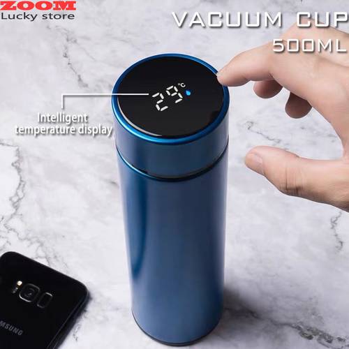 500ml vacuum cup Temperature Display Hot Water Bottle teacup