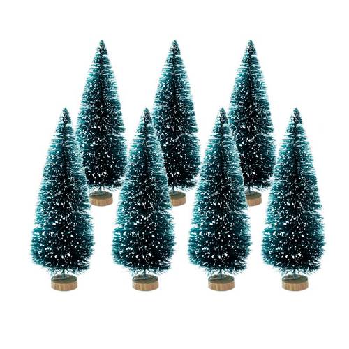5pcs 5cm-12.5cm Mini Christmas Tree Gold Green Small Pine Tr