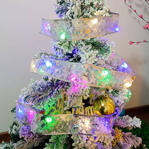 크리스마스 인테리어 조명 리본 Dengchuang 의미 크리스마스 트리 장식 소녀감성 LED 스트립 라이트 라이트 일루미네이션 실크 LED