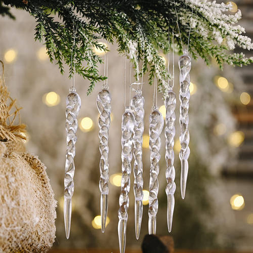 Christmas transparent ice strip pendant Christmas tree decor