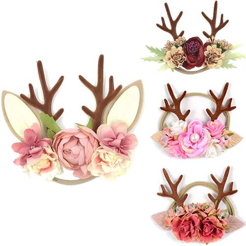Christmas Antler Baby Girl Headbands Accessories Xmas Party