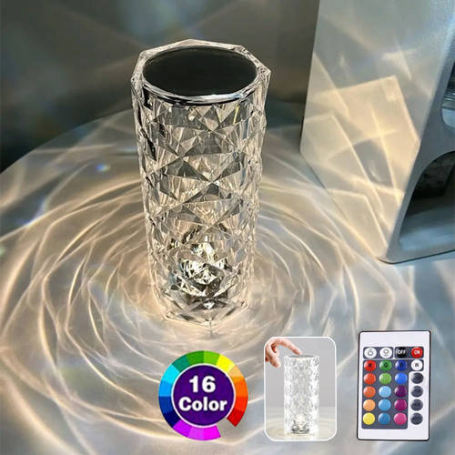16 Colors Crystal Night Light Touch Table Lamp Light Project