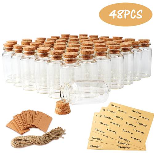 25ML Mini Glass Bottle with Cork Clear Bottle Hanging Decora