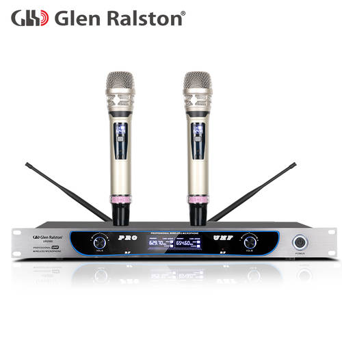 Glen Ralston/ GLENRALSTON 프로페셔널 무선 마이크 2채널 가정용 노래 가라오케 OK 4/8채널 회의 마이크 아웃도어 무대 공연 ...을 통하여 휴대용 핀마이크 식