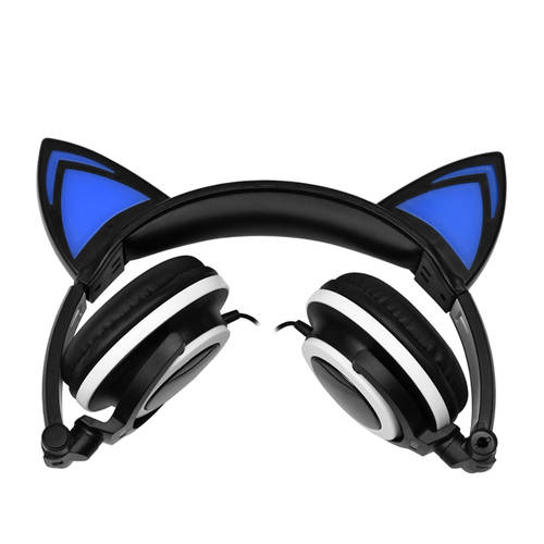 블루투스무선 LED 헤드셋 귀여운 고양이귀 헤드셋 게이밍 헤드셋 애니메이션 여성용 스트리머 마이크 범용 유행