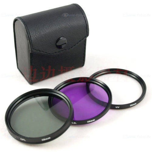 77mm 렌즈필터 3피스 UV 보호렌즈 CPL 편광판 FLD 형광 거울 +3 피스 렌즈필터 가방 세트