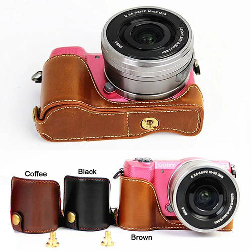 전용 카메라가방 가죽케이스 하프케이스 보호케이스 베이스 호환 （ 에 ） 소니 A5000 A5100