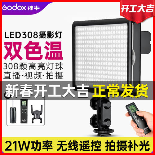 GODOX LED308 촬영조명 DSLR카메라 led 비디오 라이트 웨딩홀 DV 카메라 LED보조등 인터뷰 조절가능 색온도 조명 LED조명