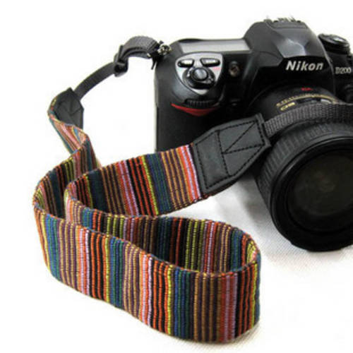 DSLR카메라 넥스트렙 레트로 부드러운 편안한 확장 넥스트렙 얇은 스트립 무늬 민족풍 카메라 백 포함
