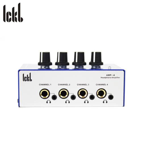 Ickb AMP- i4 앰프 4 채널 이어폰 증폭기 분배기 녹음실 헤드셋 분배기 선물 3.5mm 이중 기록 케이블