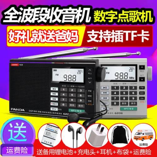 PANDA/ 팬더 6206 올웨이브 라디오 고연령 휴대용 충전 SD카드슬롯 디지털 동조 탁상용 라디오