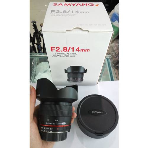 한국 SANYANG 렌즈 14mm f2.8 14MM T3.1 정품 렌즈 덮개 정품 정품