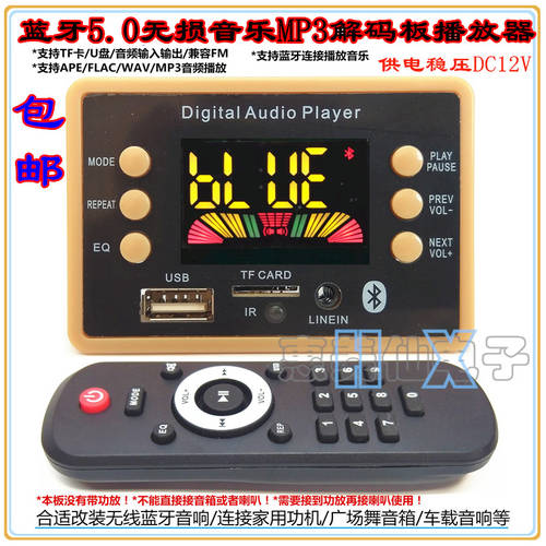 블루투스 5.0 무손실 뮤직 APE FLAC MP3 디코더 USB PLAYER USB TF 카드 FM 라디오