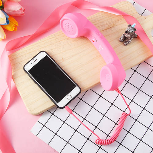 귀 기계베이스 기계 개 요즘핫템 셀럽 전화기 핑크색 레트로 핸드폰 연결 범용 헤드셋 전화 구형 핸들