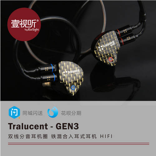 생생한 Tralucent Ref GEN 3 2선 더블 부분 이어폰 아이언링 믹스 인이어이어폰 HIFI