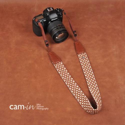 cam-in 갈색과 흰색 스타일 DSLR 디지털카메라 배낭스트랩 미러리스디카 촬영 넥스트렙 만능형 cam8771