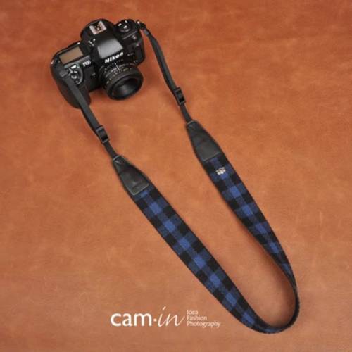 cam-in 독물 체크 무늬 DSLR 디지털카메라 배낭스트랩 미러리스디카 촬영 넥스트렙 범용 목걸이형 cam8255