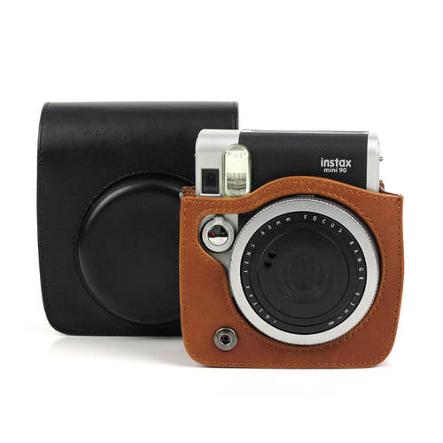 후지필름 폴라로이드 카메라가방 가죽 가방 mini90 브라운 블랙 컬렉션 빨강 포함 배낭스트랩