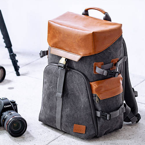 일본 레트로 DSLR카메라 백팩 남성용 방수 백팩 아웃도어 여행용 대용량 캔버스 카메라 노트북 PC 가방