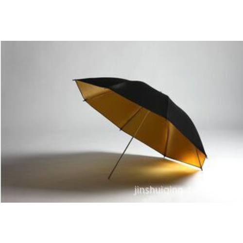공장직판 사진 우산 33 인치 거리 검정 골드 따뜻한 느낌 웜컬러 반사판 우산 - 골드 우산 램프 사진 맞춤 우산