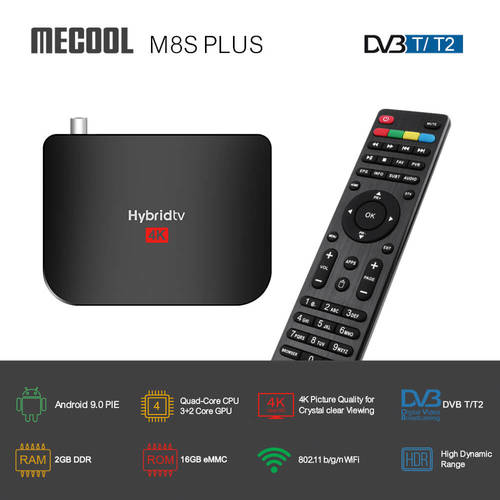 MECOOL M8S Plus DVB T/T2 Android 9.0 TV Box Amlogic S905X2 4