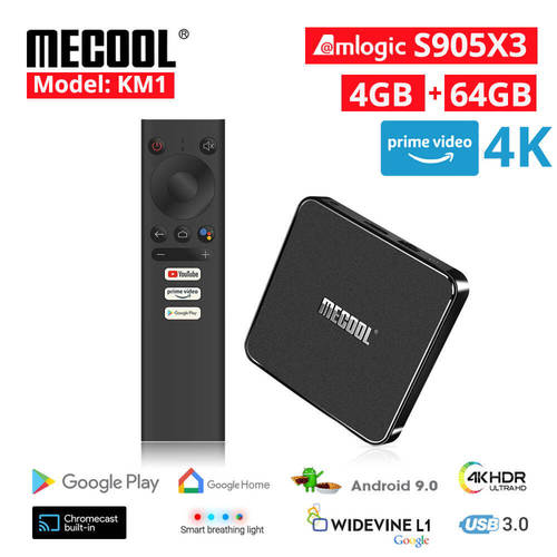 MECOOL KM1 Android 10.0 TV Box 4GB RAM 64GB ROM Amlogic S905