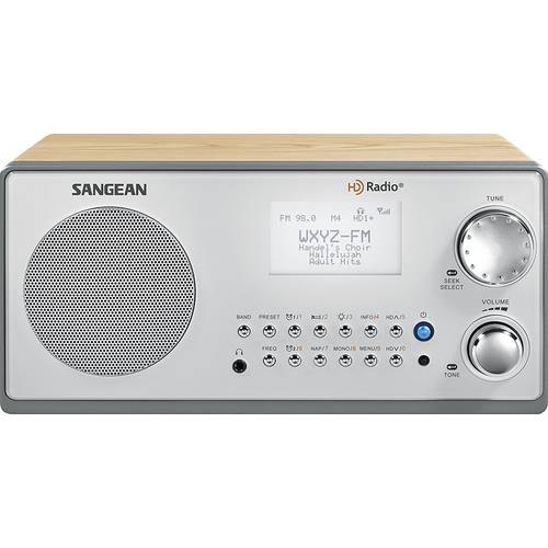 미국 수입 SANGEAN SANGEAN 산진 HD 고선명 HD 라디오 나무 장식 FM 스테레오 AM 탁상용 라디오