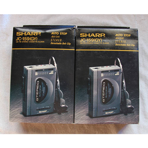 신제품 풀세트 SHARP JC-159(GY) 카세트 카세트 있다 FM AM 라디오 기능 컬랙션 사용 고급품