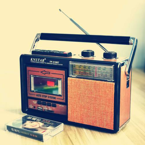 유럽 클래식 노스탤지어 녹음기 테이프 드라이브 카세트 플레이어 테이프 재생 기계 라디오 블루투스 SD카드슬롯 녹음