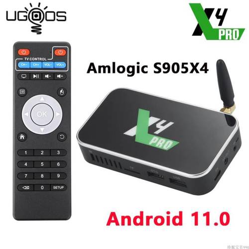 Ugoos x4 pro amlogic s905x4 듀얼밴드 블루투스 android 11 OTT tv box