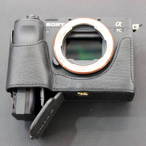 Sony 소니 A7C 가죽케이스 카메라가방 보호케이스 베이스 하프케이스 정품 꾸러미 개 진피가죽 양 가죽케이스 파우치