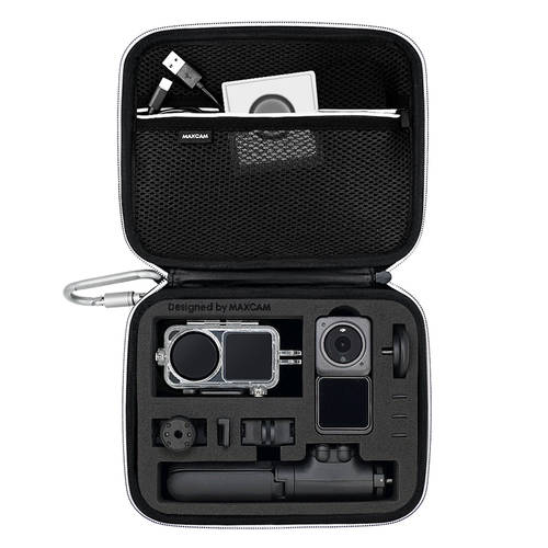 최대 캠 （MAXCAM） 사용가능 DJI DJI Action2 오즈모포켓 액션카메라 파우치 하드케이스 보호 상자 휴대용 액세서리 여행가방 충격방지 충격방지 스플래쉬 가드