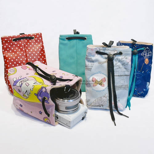 재고정리 스타일 기계 파우치 미러리스디카 DSLR 드로즈스트링 물통 가방 숄더스트랩포함 휴대용 간편한 범퍼 두꺼운 수납가방