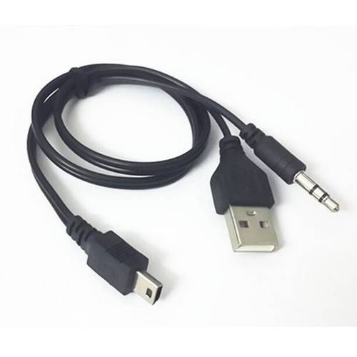 T 유형 TO 3.5 오디오 음성 AUX 입력 라인 및 USB 충전케이블 SD카드슬롯 스피커 듀얼 데이터케이블 50CM