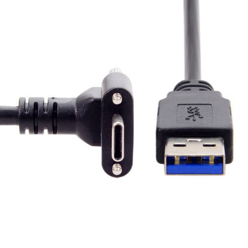 포함 M2 듀얼 볼트 90 도 위아래로 L자형케이블 고정 잠금장치 패널 USB 3.1 Type-C TO USB3.0 데이터케이블