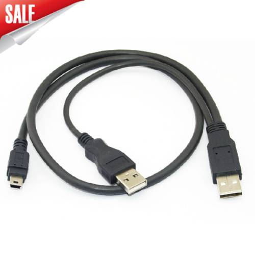 신제품 2A-5P 모바일 노트북 하드디스크 데이터케이블 T 유형 + 듀얼 USB 전원공급 신호 연결케이블